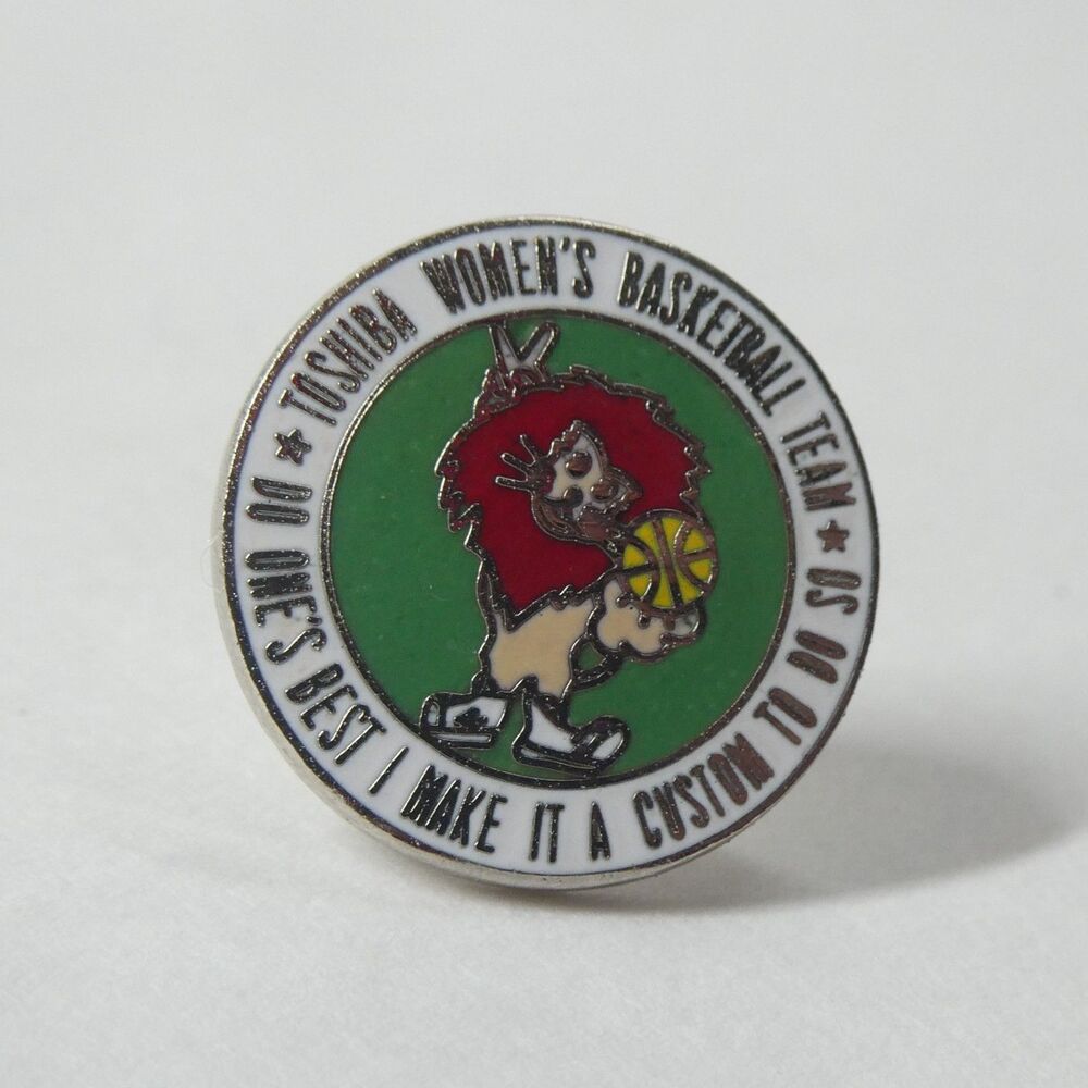 Toshiba Women's Basketball Team Lapel Pin Enamel Japan Vintage